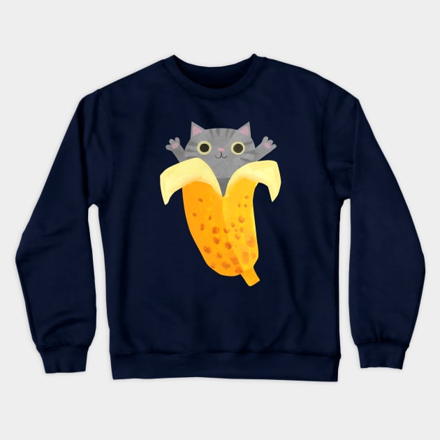 Bananacat Crewneck Sweatshirt by Planet Cat Studio